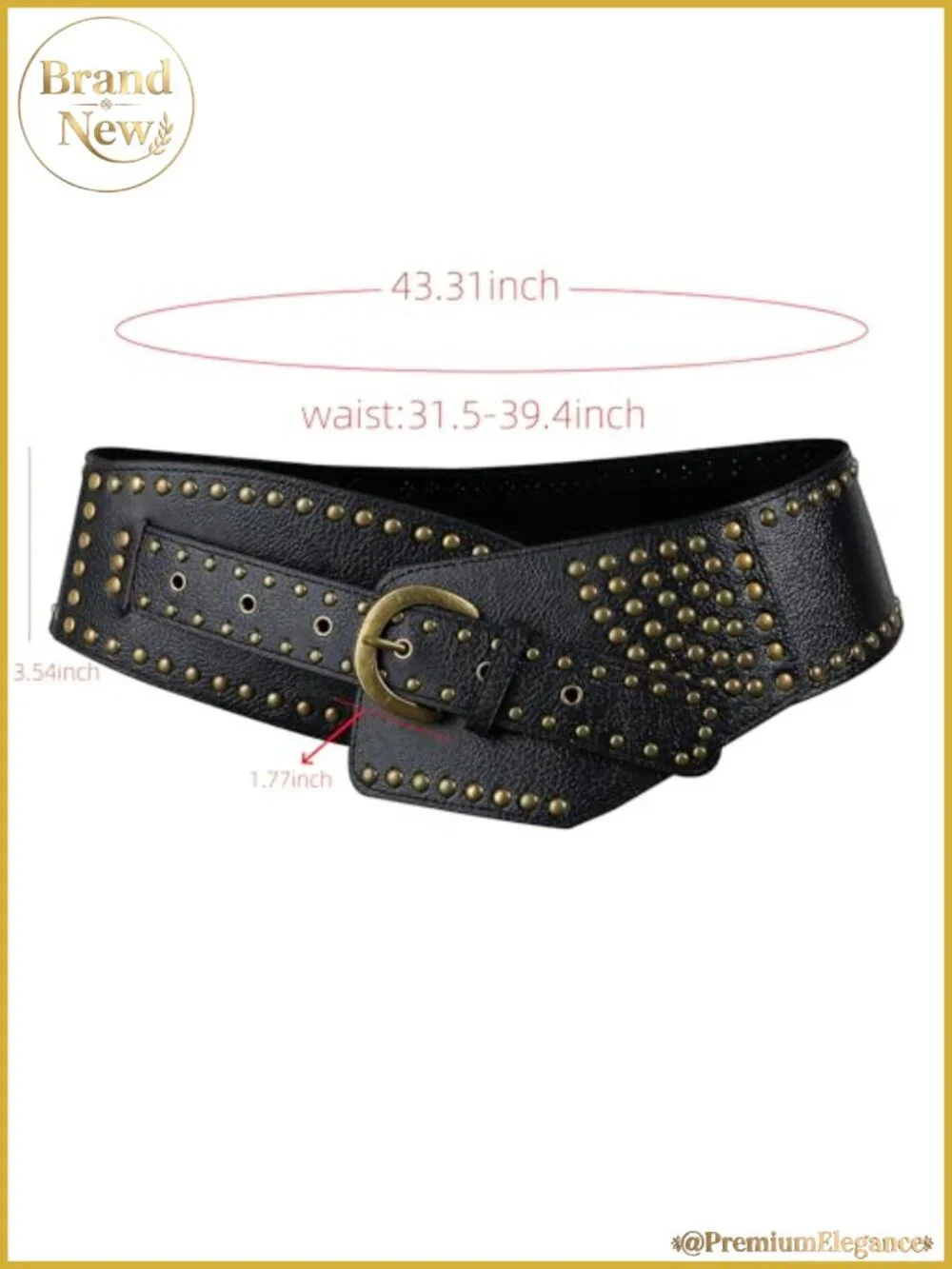 Wide Boho Leather Belt Western Chunky Oval Concho Y2K Grunge Accessory